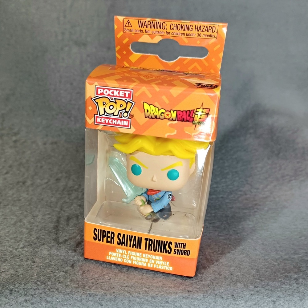 Pocket Pop Dragon Ball Z Super Saiyan Trunks With Sword Keychain Mini Anime